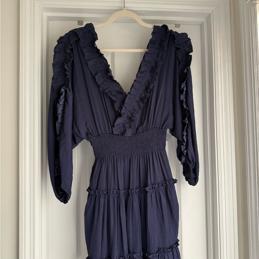 Navy Ruffle Mini Dress